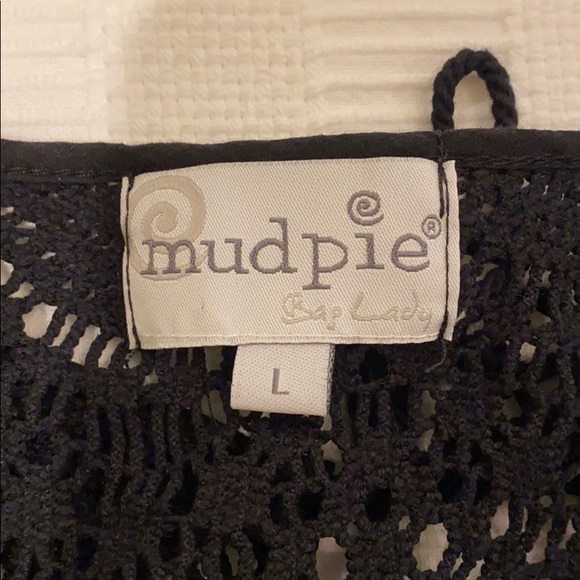 mudpie black crocheted coverup size L - Picture 7 of 9
